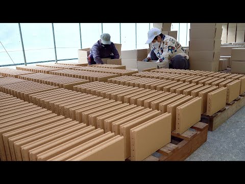Mass Production Process of Thousands of Bricks by an Amazing Red Clay Brick Factory