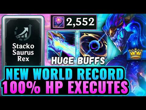 New World Record: Stackosaurus Aurelion Sol - 100% Max HP Executes | League Arena Gameplay