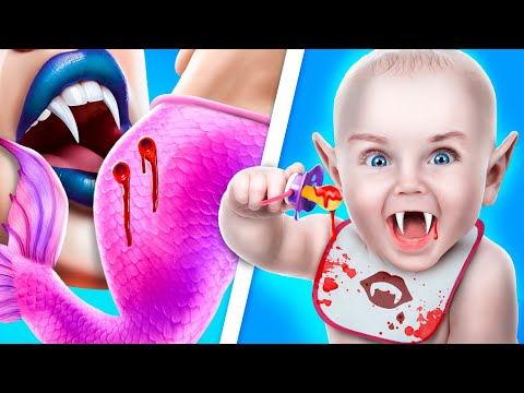 인어와 뱀파이어를 입양했어요! 인어 vs 뱀파이어!