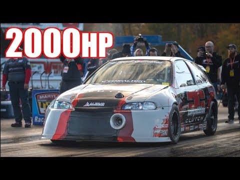2000HP 2.0L Honda Civic 212MPH on 85PSI - World's Fastest FWD & New AWD B-Series Record