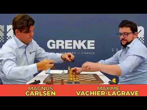 Magnus Carlsen (2823) vs Maxime Vachier-Lagrave (2755) || GRENKE Chess Robin Round 4