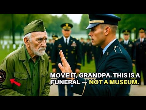 They Blocked the Old Veteran at the General’s Funeral—Then a 4‑Star General Walked Out & Saluted Him