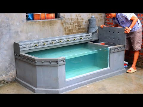 Designer Outdoor Water Fountain - Aquarium with Cement and Brick