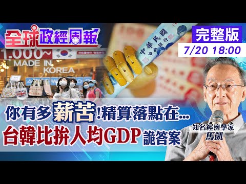 【全球政經周報】「薪」苦!一市破百萬!新北市竟慘輸6縣市 月薪6.6萬算高薪?僅落後2成的人!怎買房養孩 人均GDP超日趕韓!這機構數據有詭20250720 @中天財經頻道CtiFinance
