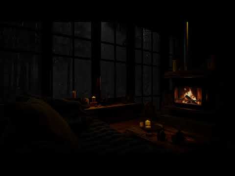 Cozy Cabin Ambience with Rain and Fireplace for Concentration - Experience Ultimate Comfort