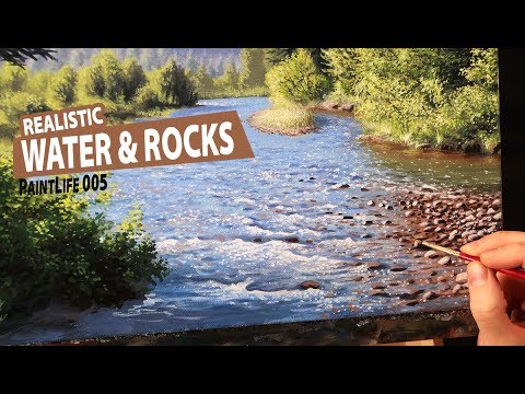 How to Paint Water and Rocks