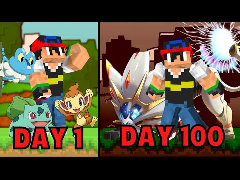I Spent 100 Days in Minecraft Pixelmon: The Movie!