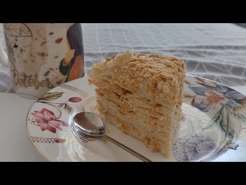 Наполеон из детства, с перламутровым кремом-проба бабушкиного рецепта