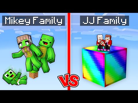 Mikey Family vs JJ Family OP One Block Battle in Minecraft (Maizen)