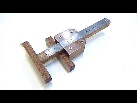 【DIY】T-type marking gauge / height gauge and fine adjustment jig | Woodworking