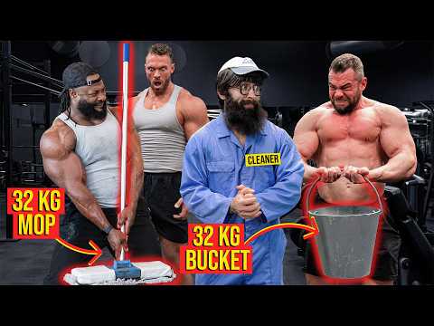 32KG MOP and BUCKET Crushed the EGO of the Bodybuilders | Anatoly GYM PRANK #63