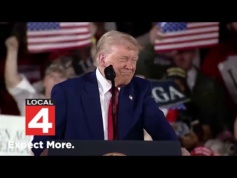President Donald Trump speaks at event in Warren