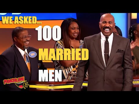 Steve Harvey’s Funniest Reactions to ‘We Asked 100 Married Men’ on Family Feud