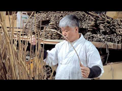 Amazing Process of Making Traditional Bamboo Fishing Rod. Korean Fishing Rod Craftsmen