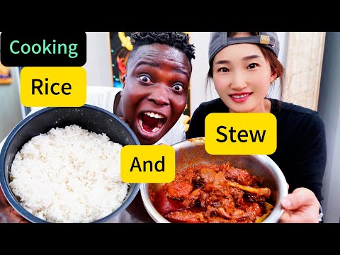 First time CHINESE Eating Nigeria Rice and Stew#viral