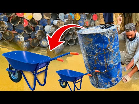 Incredible Wheelbarrow Manufacturing process from Old Oil Drums