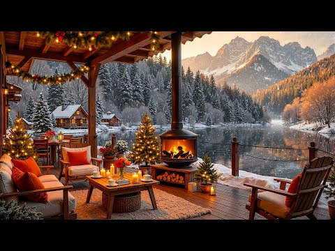 Smooth Winter Jazz Music for Work, Study ❄ Cozy Lakeside Coffee Porch Ambience ~ Jazz Relaxing Music