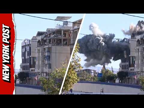 Watch Moment Building Explodes in Beirut From Israeli Strike