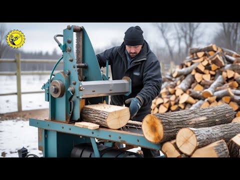 Fastest Automatic Firewood Processing Machine | Dangerous Woodworking Machines in Action #13