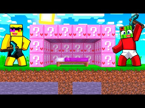 Breaking 100 HEART LUCKY BLOCKS in Minecraft