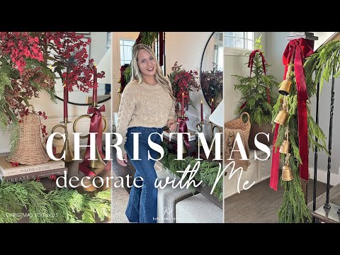 CHRISTMAS DECORATING 2025 || ENTRYWAY AND CONSOLE TABLE || RED AND BROWN CHRISTMAS DECORATING IDEAS
