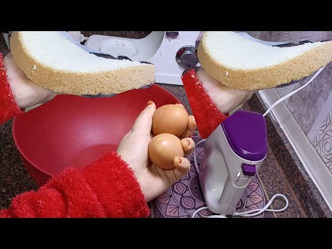 كيك اسبونج بأتنين بيضة🥚🥚وكوب دقيق فقط ومضرب البيض 👌هتعملي احلي تورتة لاولادك للمبتدأين