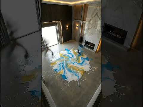 Epic Living-hall Epoxy floor Transformation | #shorts #youtubeshorts #ai