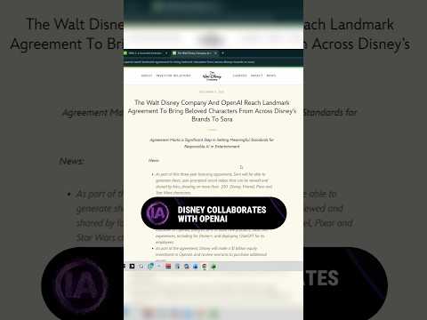 🤖 Disney and OpenAI reach an intellectual property agreement for Sora | 🤖#ai #chatgpt #disney