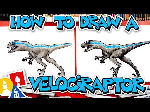 How To Draw A Velociraptor Dinosaur (Blue)