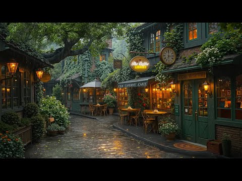 Coffee Shop Jazz on a Rainy Day☕Vintage Ambience, Quiet Street & Smooth Jazz Playlist to Study,Relax
