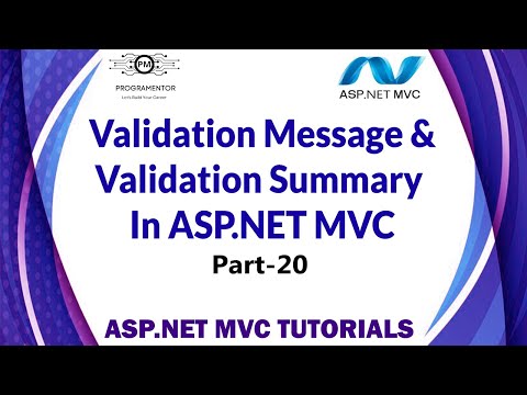 20 | Validation Message And Validation Summary Methods In ASP.NET MVC | Learn ASP.NET  (Hindi/Urdu)
