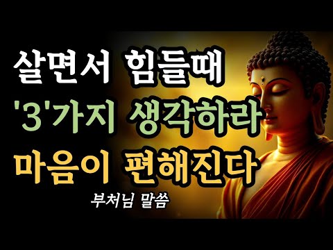 살면서 힘들 때 이 '3'가지 생각하라 마음이 편해진다ㅣ부처님 말씀ㅣ고통을 놓는 법ㅣ지혜ㅣ석가모니 가르침ㅣ불교