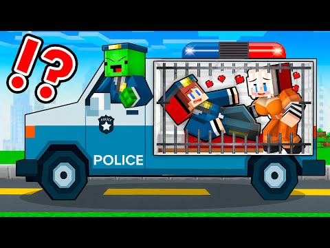 PRISONER Girl CHEATS on MIKEY with JJ in the POLICE car TRUNK in Minecraft - Maizen