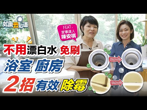 2招有效除黴！浴室 廚房 清潔秘訣！家事達人 教你不用漂白水 免刷 輕鬆變乾淨【 如果云知道 鄭凱云 】feat. 陳安祺 家事達人 @tvbshealth20