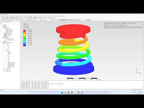 PrePoMax (CalculiX FEA) - Tutorial 52 - Conical compression spring