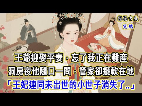 王爺迎娶平妻，忘了我正在難産。洞房夜他隨口一問，管家卻癱軟在地「王妃連同未出世的小世子消失了..」#小說#原創