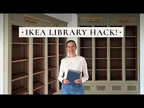 IKEA Billy Bookcase Hack | DIY Library Built-Ins with Face Frame, Doors, & Picture Lights!