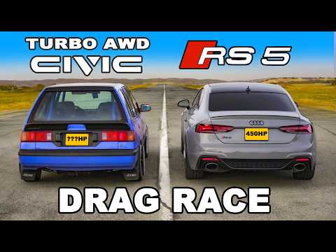 800hp AWD Civic v Audi RS5: DRAG RACE