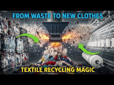 Textile Recycling Factory | How Old Clothes Are Recycled Into New Fabric #fabric #recyclefabric #new