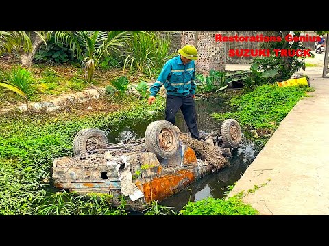 🔥 GENIUS RESTORATION: 36-day journey to restore a SUZUKI TRUCK abandoned for many years 🔧🚛