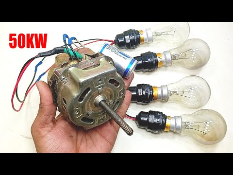 New Experiments idea Make 240v 50k Light Bulb AC Current First Electric Generator