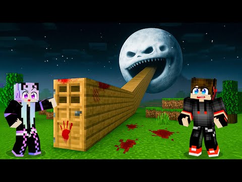 We found a GIANT DOOR to the CURSED MOON in Minecraft!