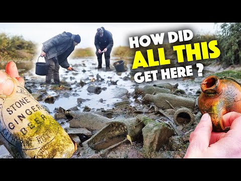 This old drained creek holds SECRETS and TREASURE! Mudlarking with the Hovercraft History Hunters!