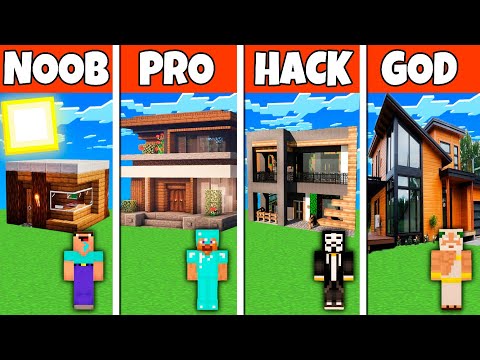 Minecraft Battle: NOOB vs PRO vs HACKER vs GOD EXCLUSIVE HOUSE BUILD CHALLENGE in Minecraft