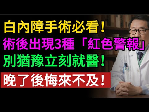 不想二次手術必看！白內障術後出現這 3 種「紅色警報」，別猶豫立刻就醫，晚了後悔來不及！#白內障手術 #術後護理 #眼藥水 #視力模糊