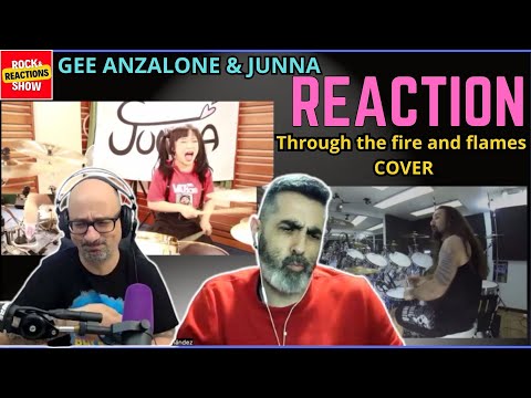 GEE ANZALONE & JUNNA Reaction - Through the fire and flames cover | Reacción | Rock and Reactions