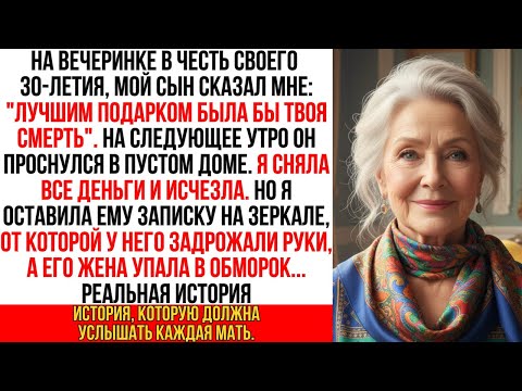 На 30-летие мой сын сказал: "Лучший подарок — твоя смерть". После этого я исчезла…!
