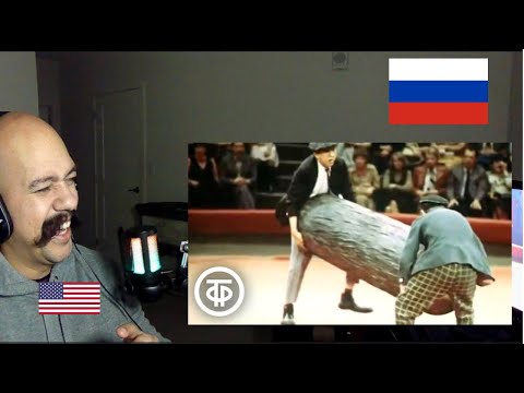 American reacts to Легендарная реприза Бревно  Юрий Никулин и Михаил Шуйдин 1978