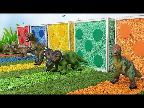 Aprende a Colorear con Dados de Colores y Dinosaurios - Juguetes de Dinosaurios para Niños y Niñas