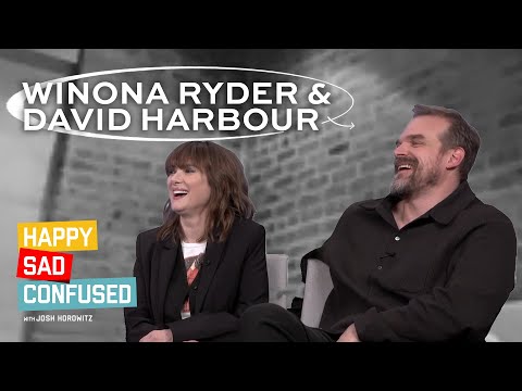 Winona Ryder & David Harbour talk STRANGER THINGS, friendship, favorite movies I Happy Sad Confused